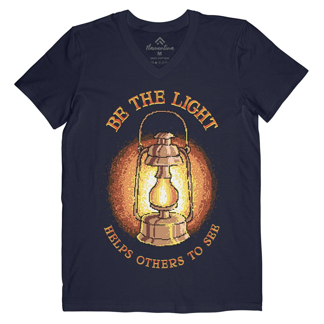 Be The Light Mens V-Neck T-Shirt Retro B886