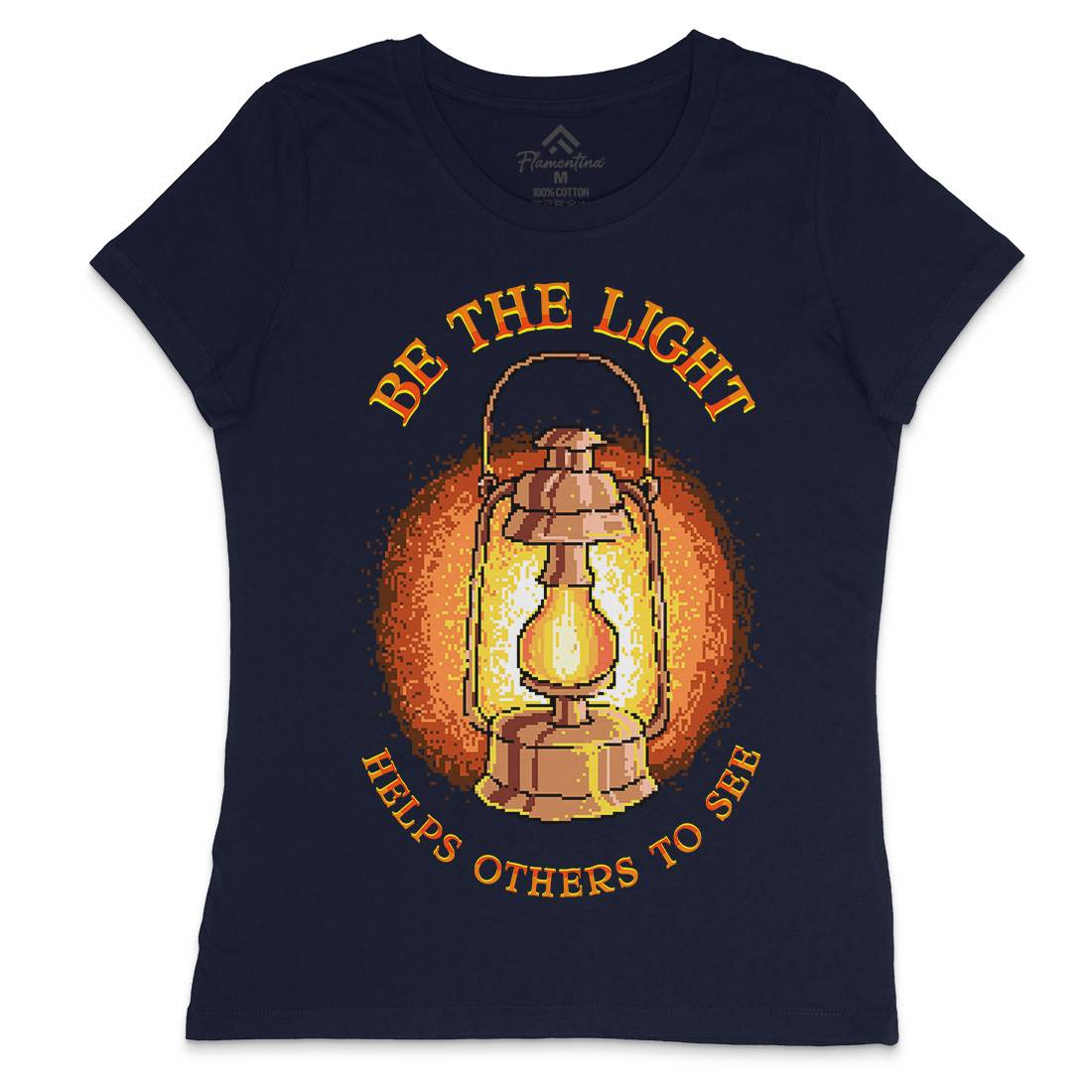 Be The Light Womens Crew Neck T-Shirt Retro B886