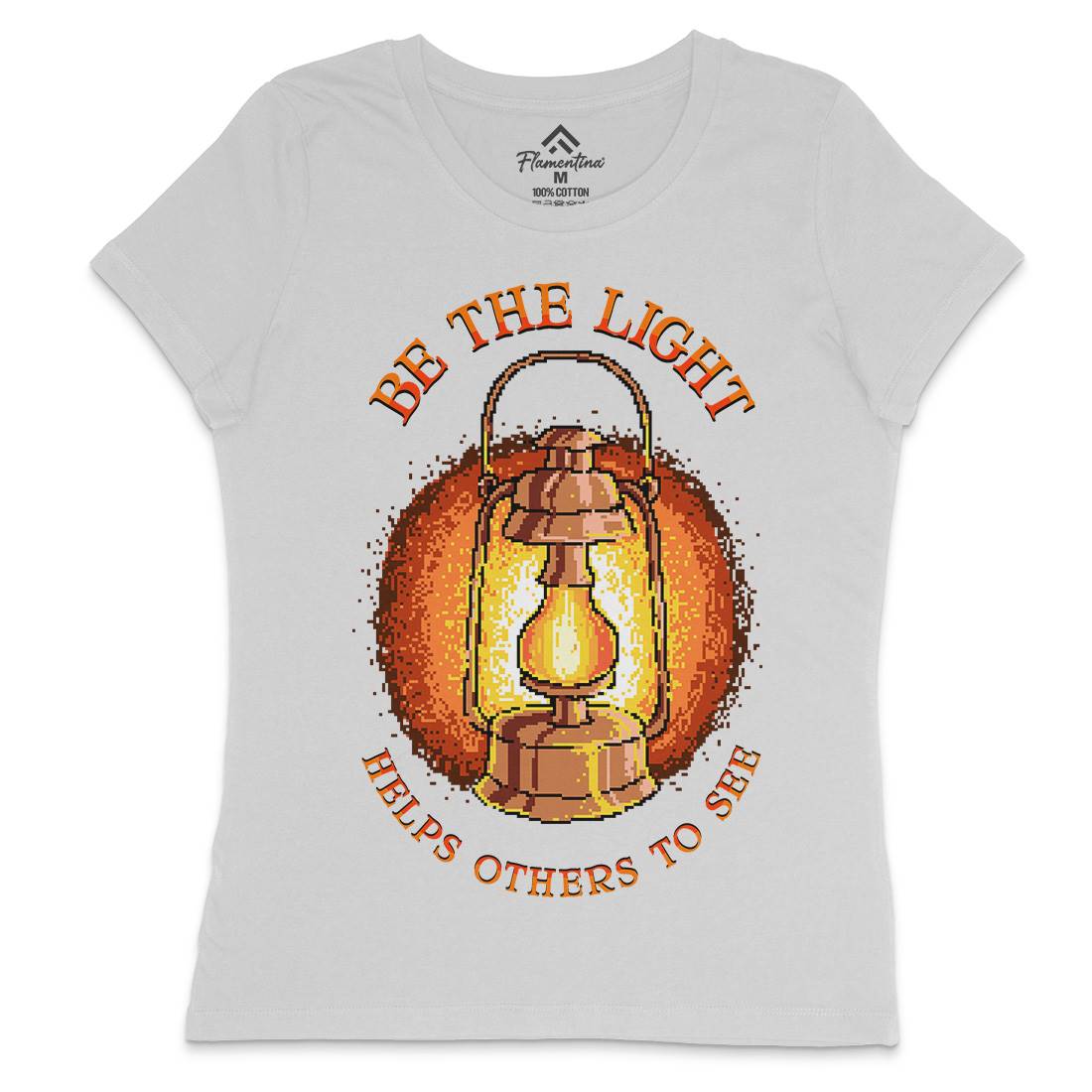 Be The Light Womens Crew Neck T-Shirt Retro B886