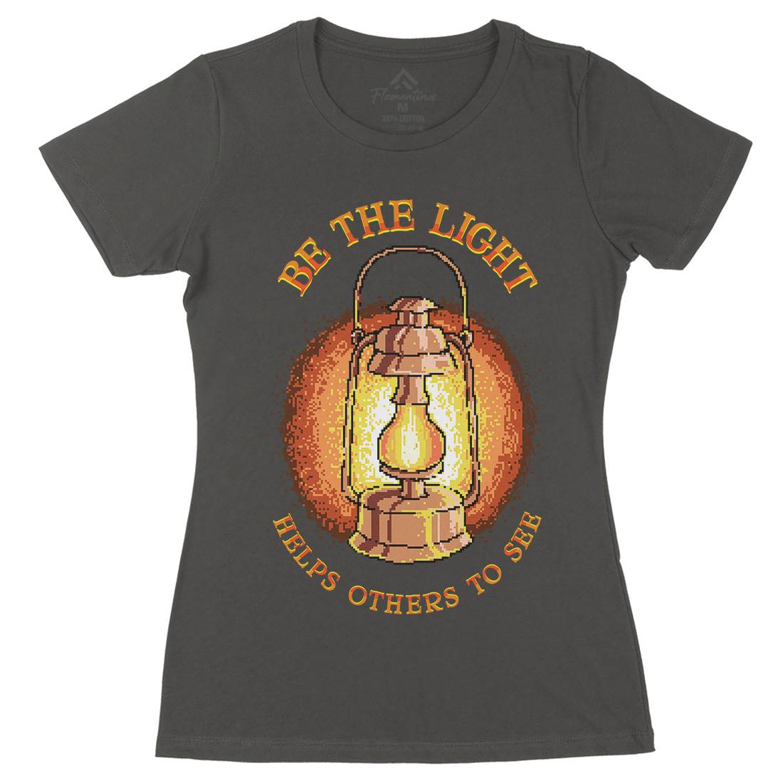 Be The Light Womens Organic Crew Neck T-Shirt Retro B886