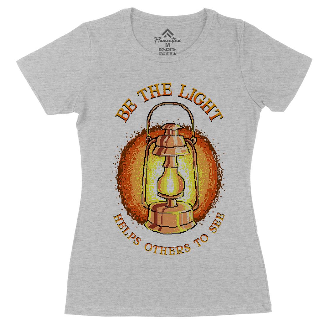 Be The Light Womens Organic Crew Neck T-Shirt Retro B886