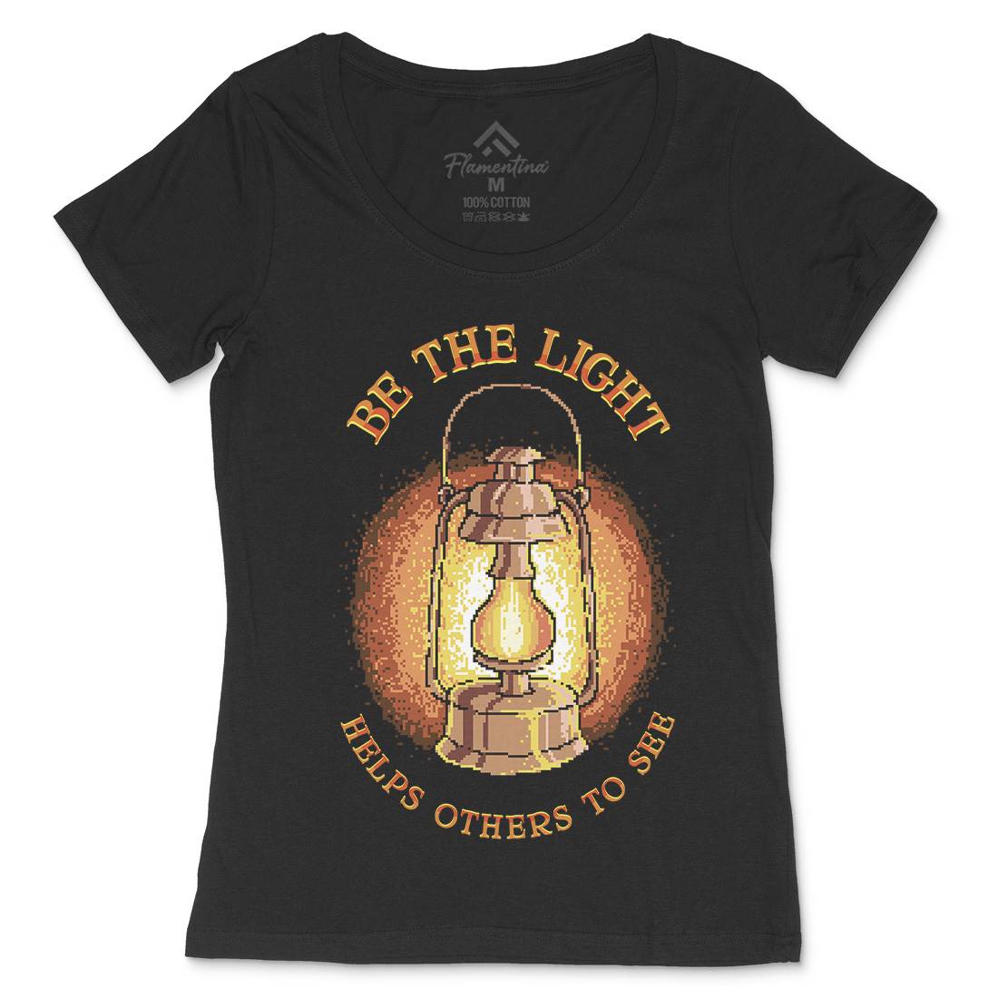 Be The Light Womens Scoop Neck T-Shirt Retro B886
