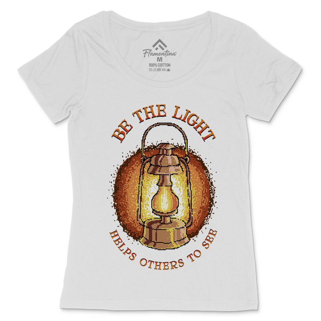 Be The Light Womens Scoop Neck T-Shirt Retro B886