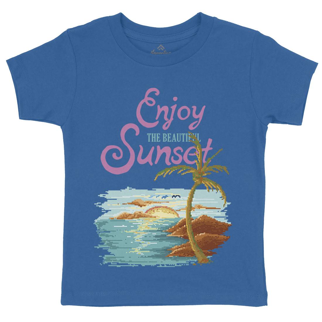 Beautiful Sunset Kids Organic Crew Neck T-Shirt Nature B887