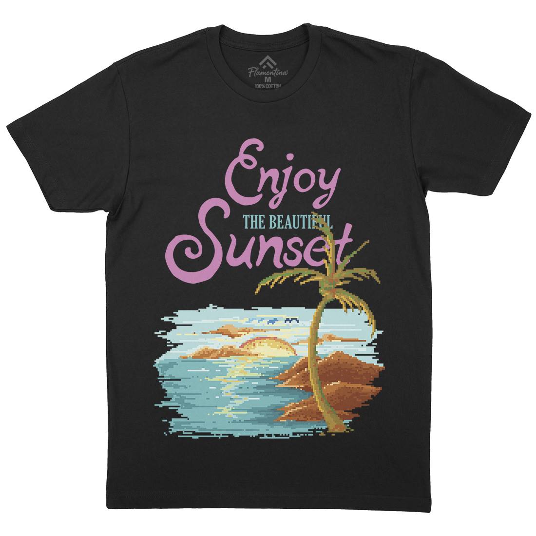 Beautiful Sunset Mens Crew Neck T-Shirt Nature B887