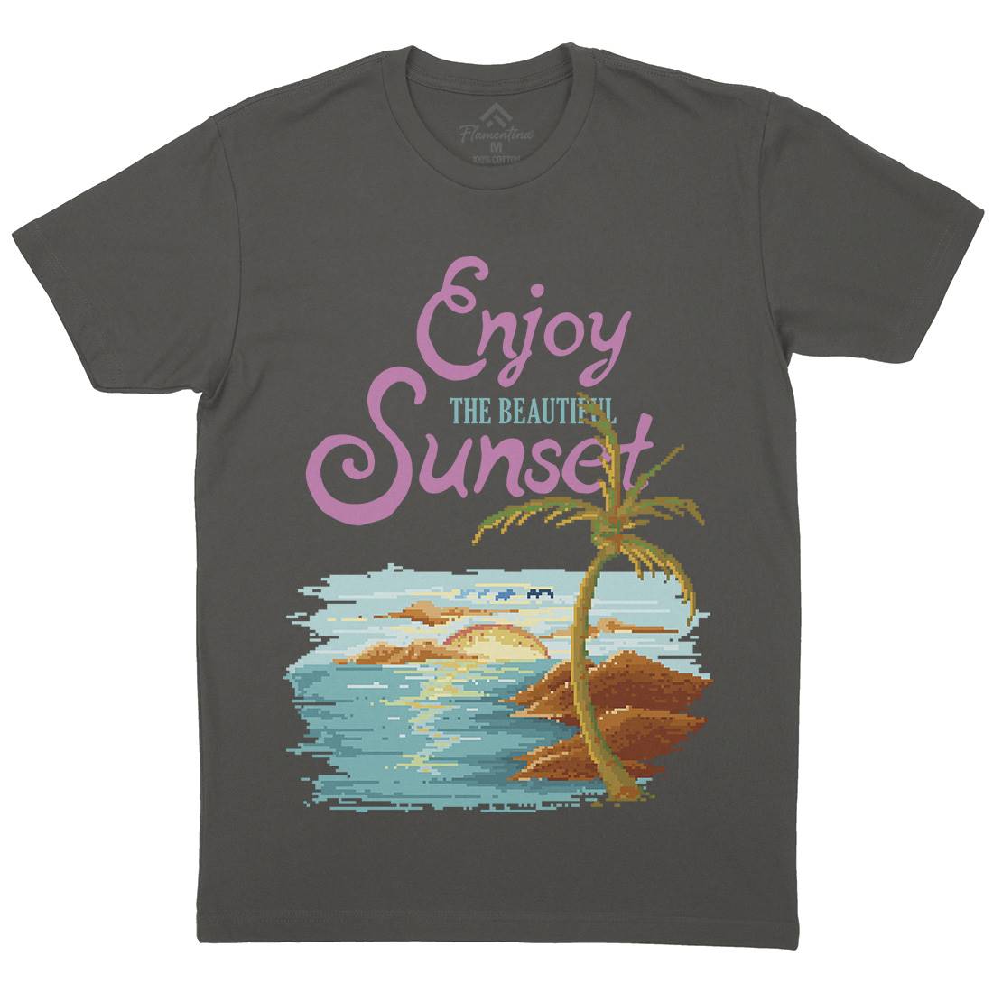Beautiful Sunset Mens Crew Neck T-Shirt Nature B887