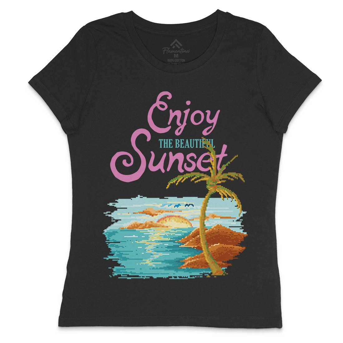 Beautiful Sunset Womens Crew Neck T-Shirt Nature B887
