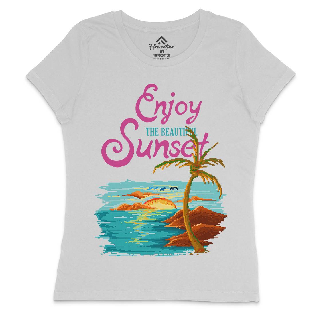 Beautiful Sunset Womens Crew Neck T-Shirt Nature B887