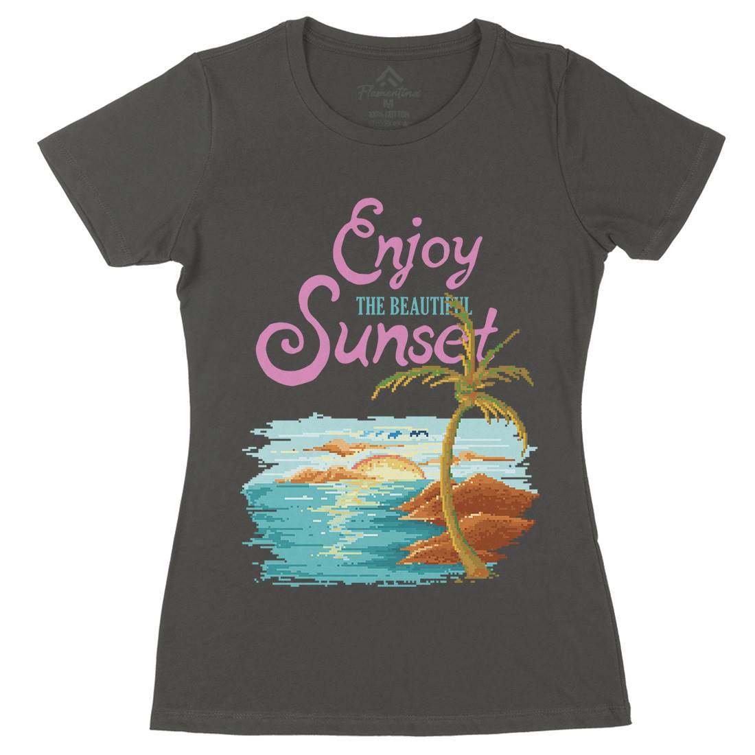 Beautiful Sunset Womens Organic Crew Neck T-Shirt Nature B887