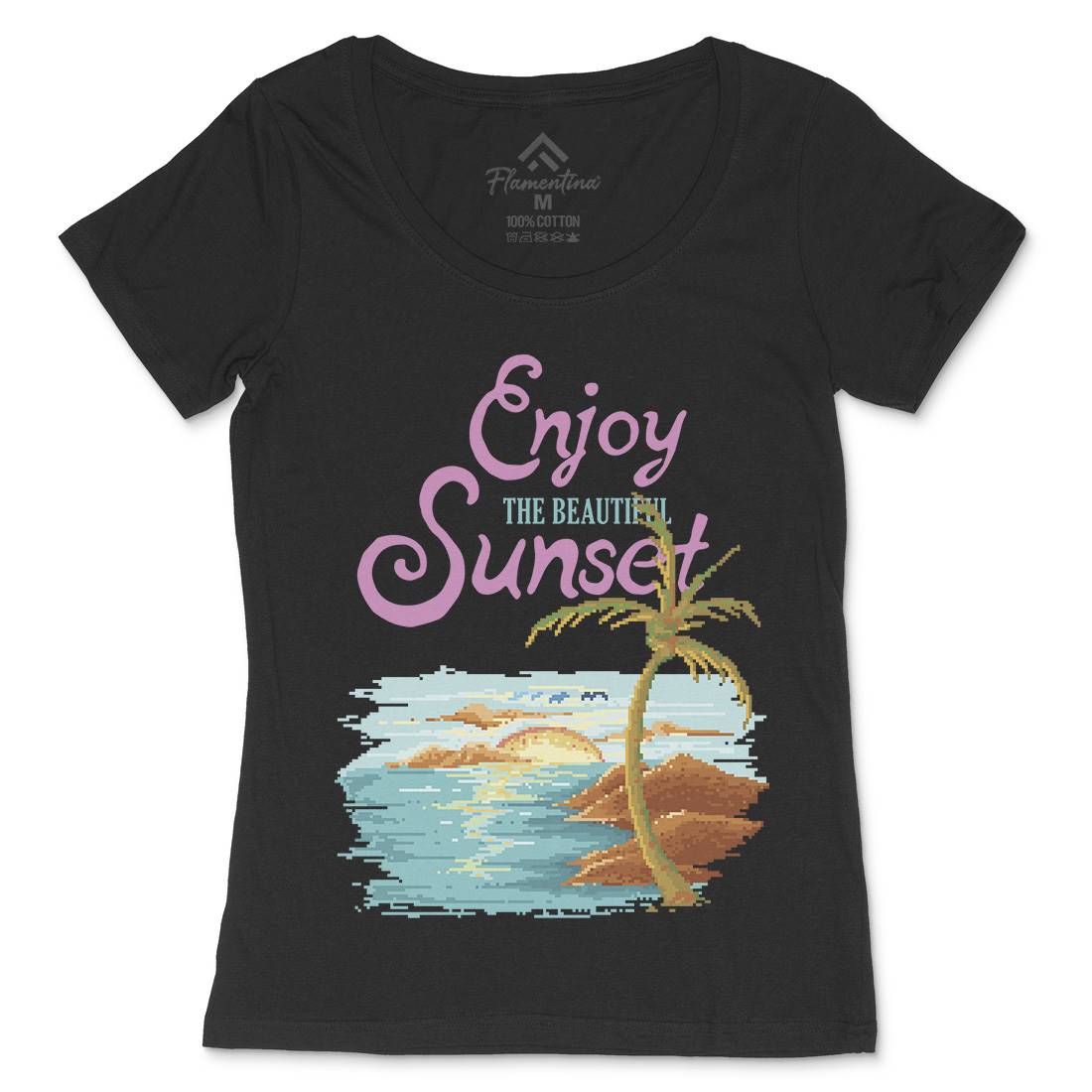 Beautiful Sunset Womens Scoop Neck T-Shirt Nature B887