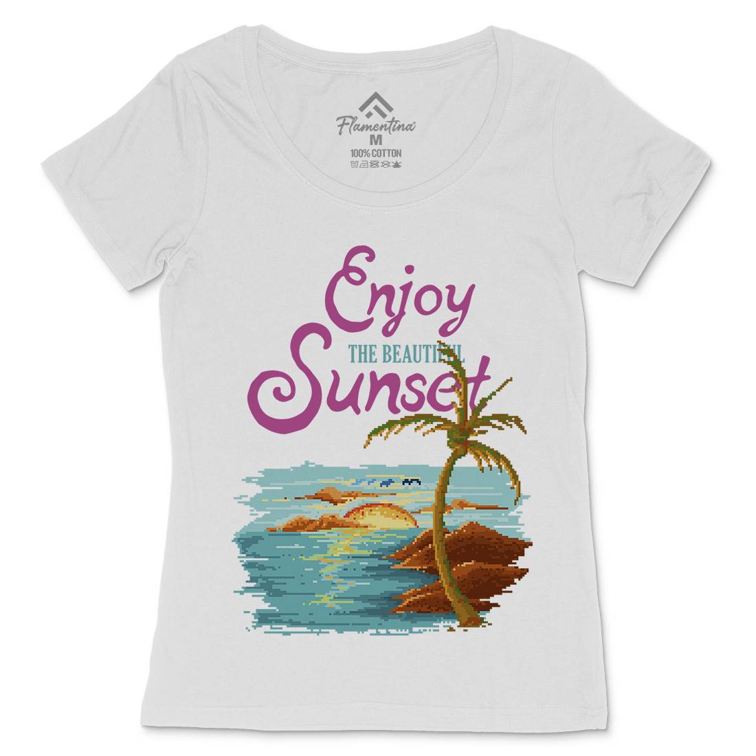 Beautiful Sunset Womens Scoop Neck T-Shirt Nature B887