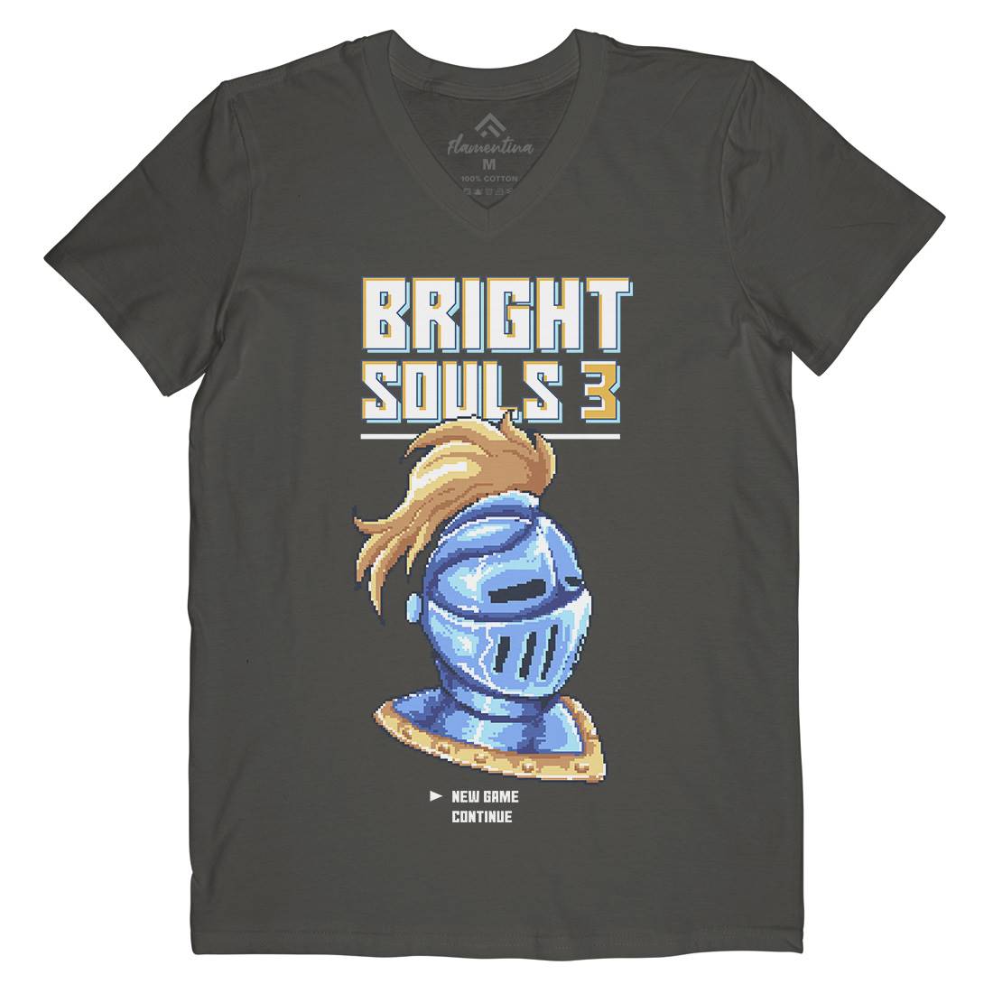 Bright Souls Knight Mens V-Neck T-Shirt Retro B888