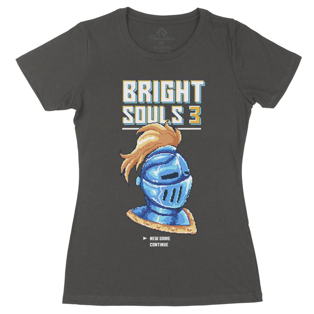 Bright Souls Knight Womens Organic Crew Neck T-Shirt Retro B888