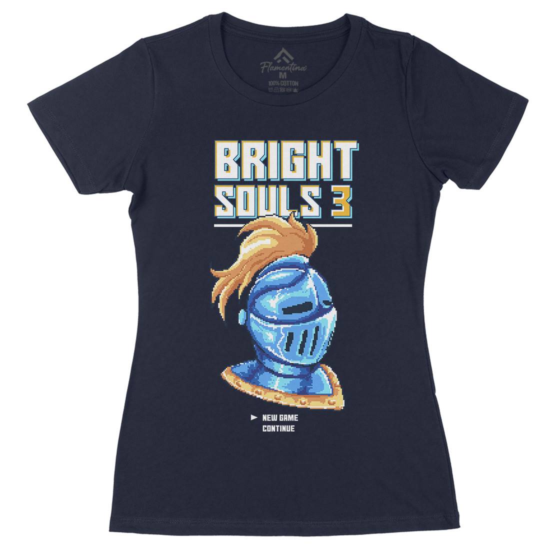 Bright Souls Knight Womens Organic Crew Neck T-Shirt Retro B888