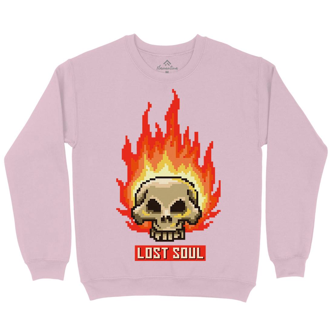 Burning Skull Lost Soul Kids Crew Neck Sweatshirt Retro B889