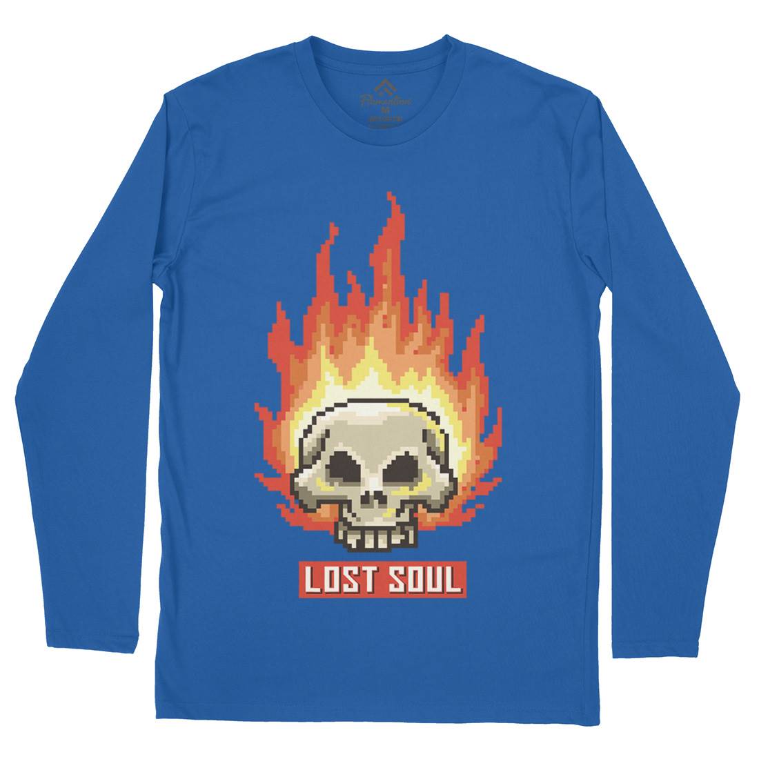 Burning Skull Lost Soul Mens Long Sleeve T-Shirt Retro B889