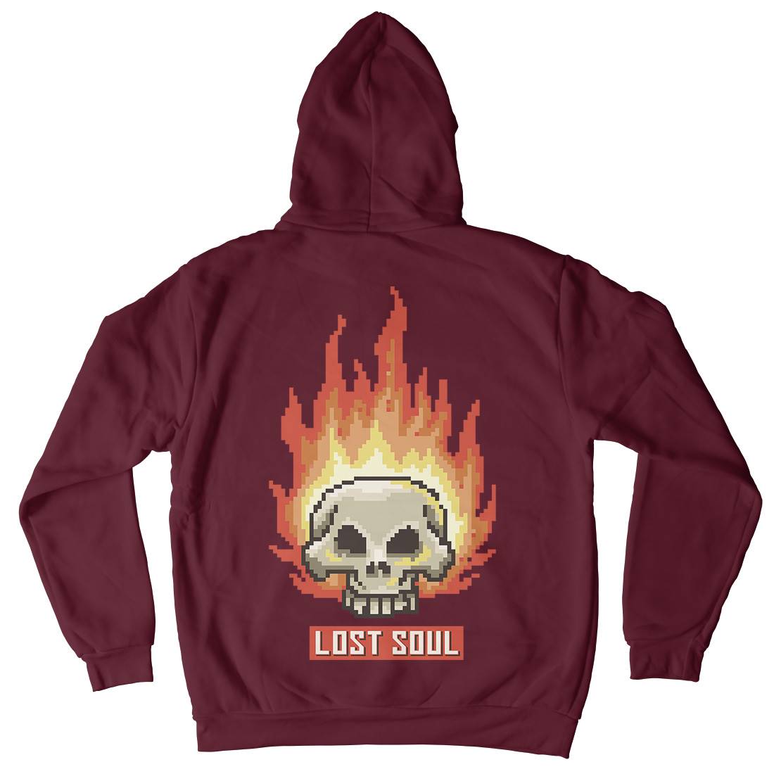 Burning Skull Lost Soul Kids Crew Neck Hoodie Retro B889