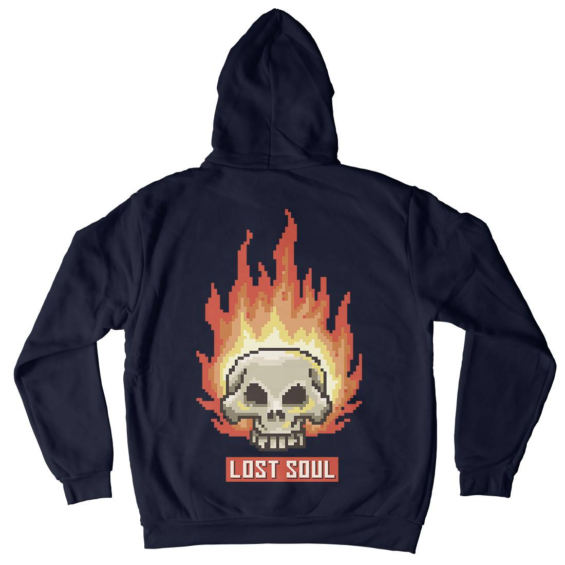 Burning Skull Lost Soul Mens Hoodie With Pocket Retro B889