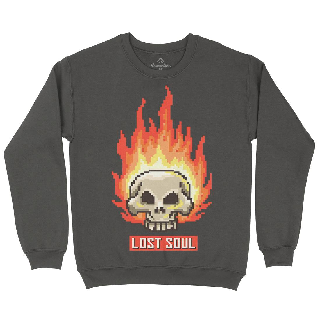 Burning Skull Lost Soul Kids Crew Neck Sweatshirt Retro B889