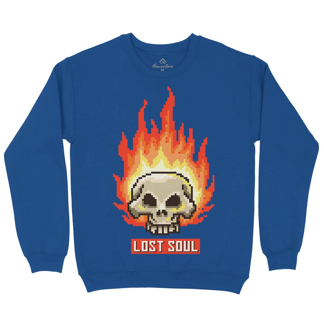 Burning Skull Lost Soul Mens Crew Neck Sweatshirt Retro B889
