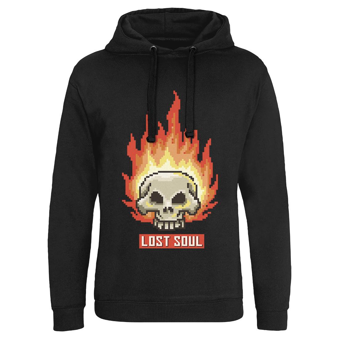 Burning Skull Lost Soul Mens Hoodie Without Pocket Retro B889