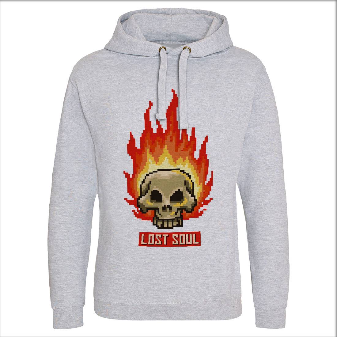 Burning Skull Lost Soul Mens Hoodie Without Pocket Retro B889