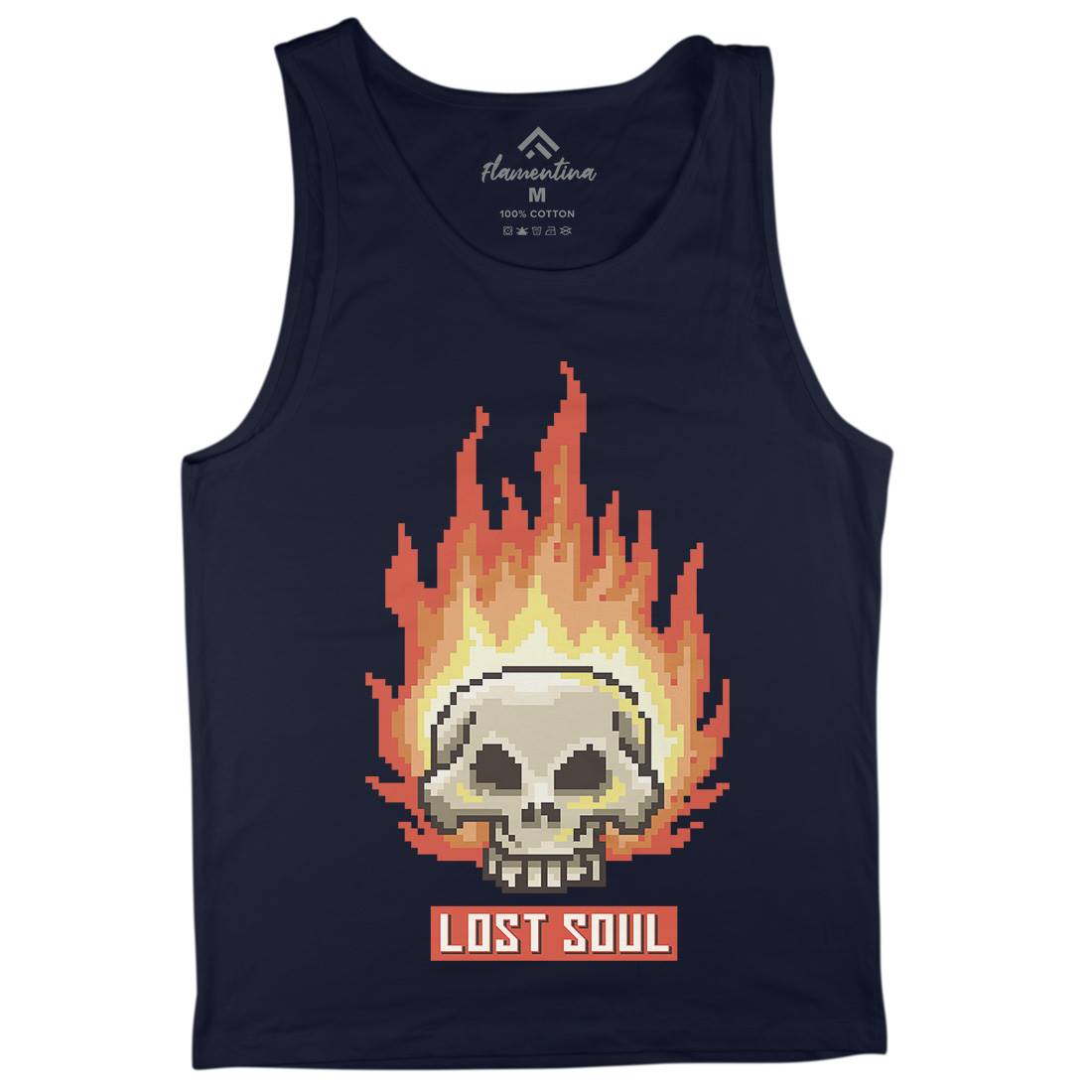 Burning Skull Lost Soul Mens Tank Top Vest Retro B889