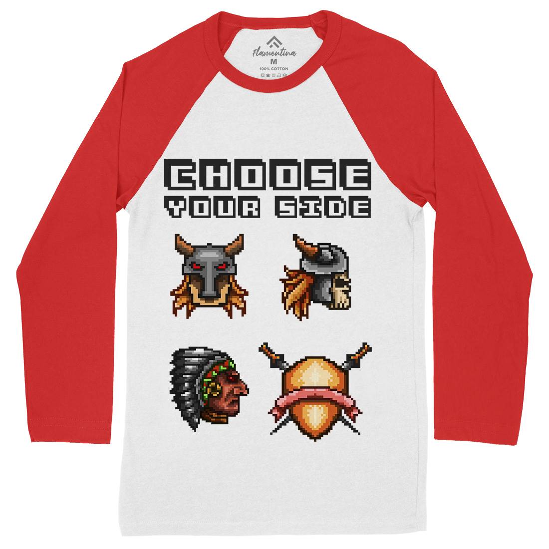 Choose Your Side Mens Long Sleeve Baseball T-Shirt Geek B890