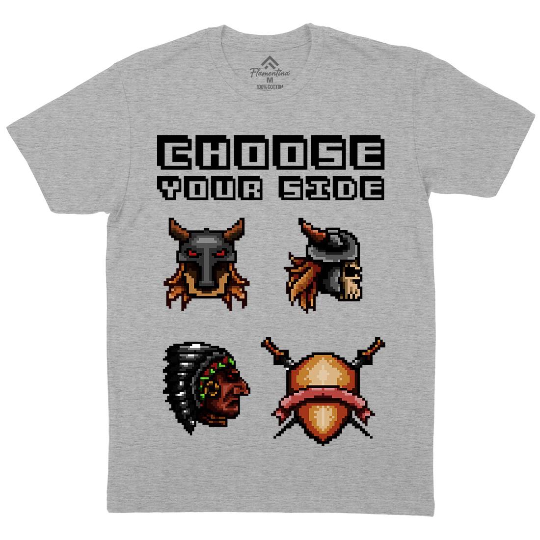 Choose Your Side Mens Organic Crew Neck T-Shirt Geek B890