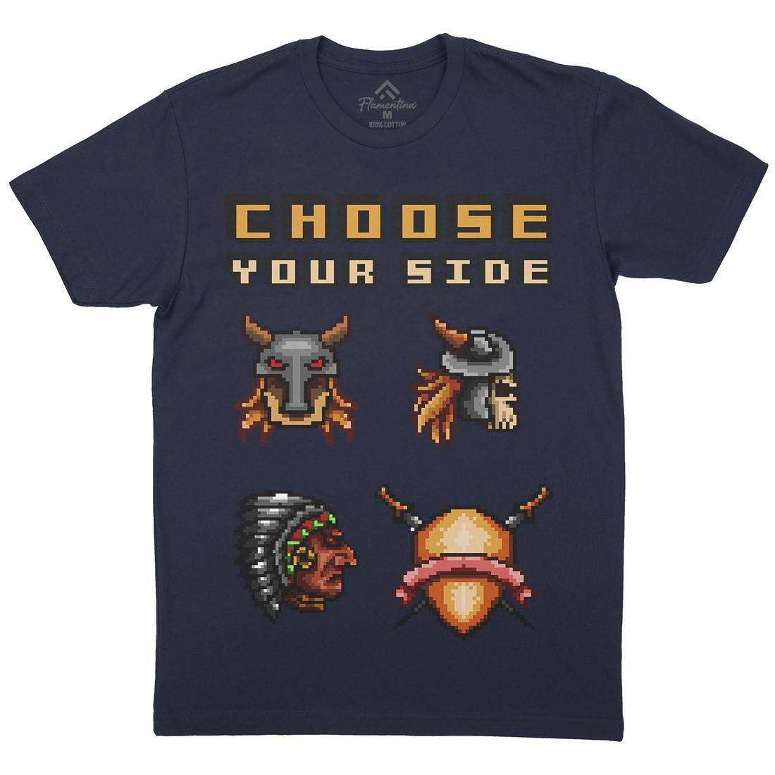 Choose Your Side Mens Organic Crew Neck T-Shirt Geek B890