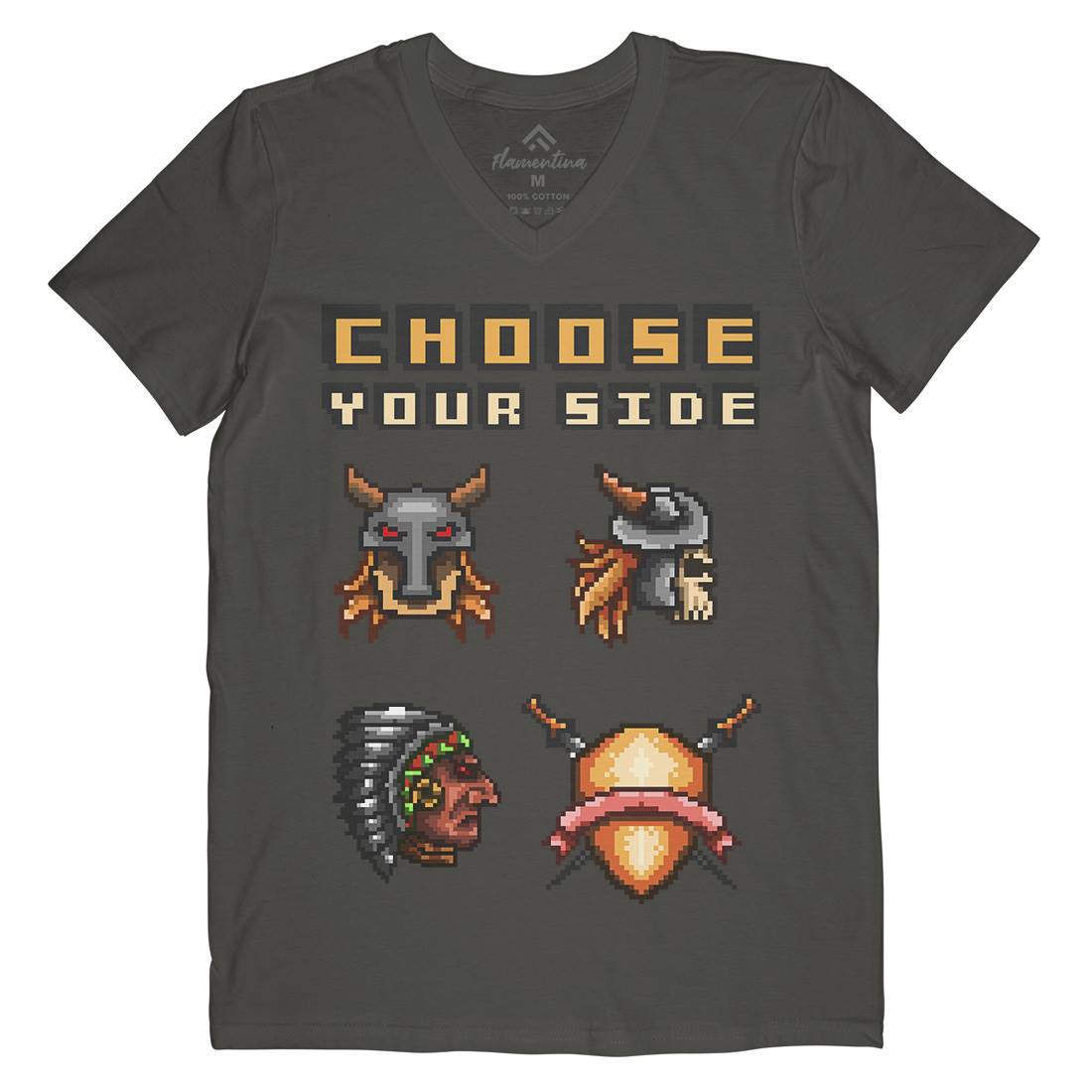 Choose Your Side Mens V-Neck T-Shirt Geek B890