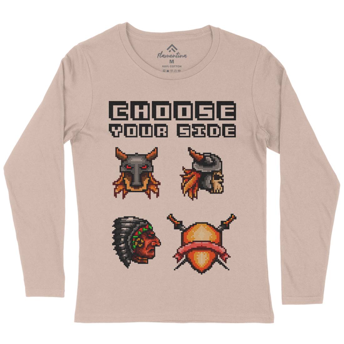 Choose Your Side Womens Long Sleeve T-Shirt Geek B890