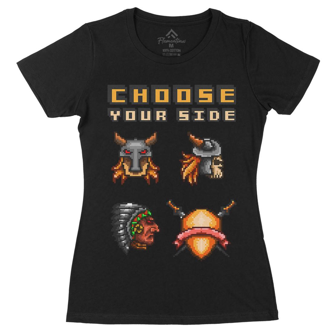 Choose Your Side Womens Organic Crew Neck T-Shirt Geek B890