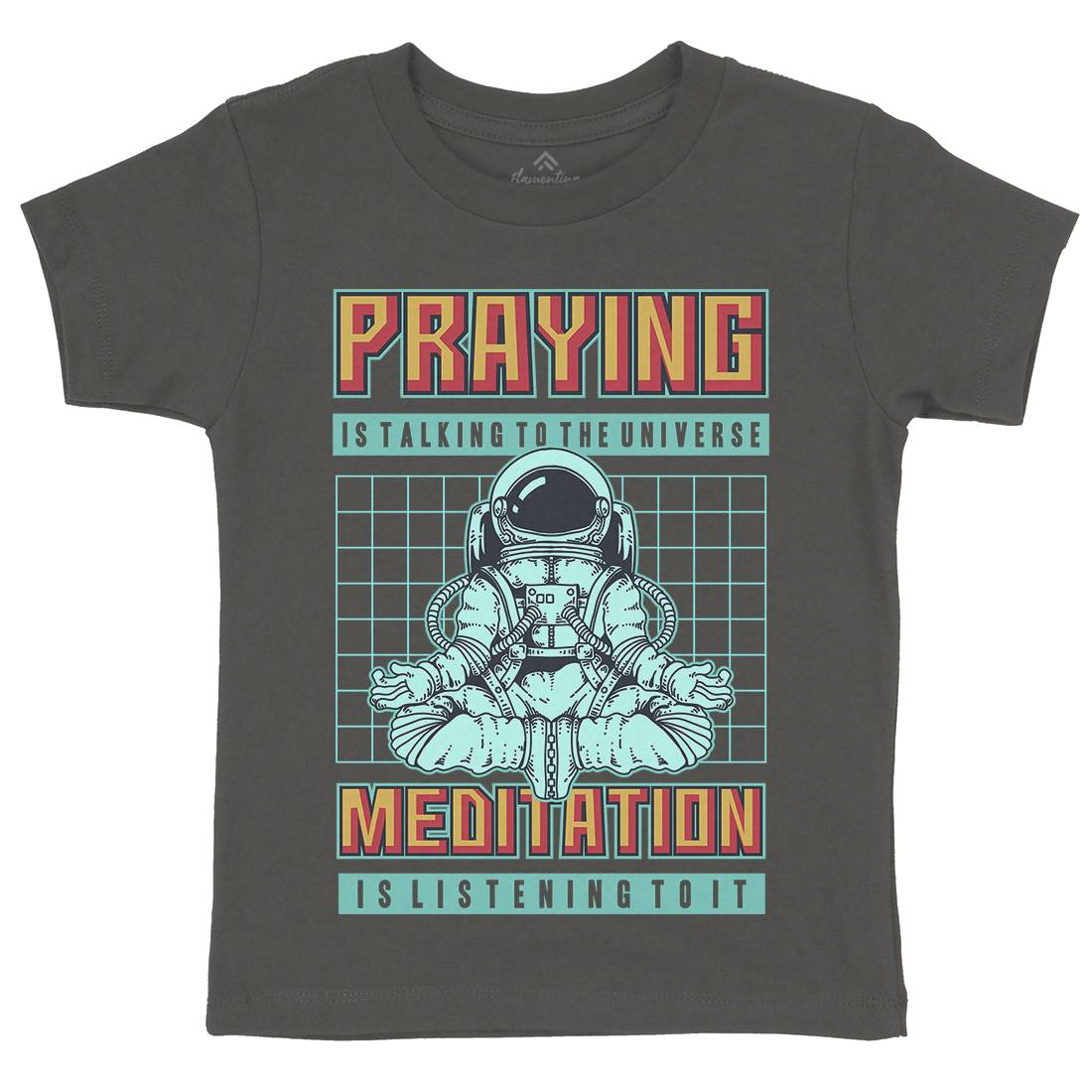 Cosmos Prayer Kids Organic Crew Neck T-Shirt Space B891