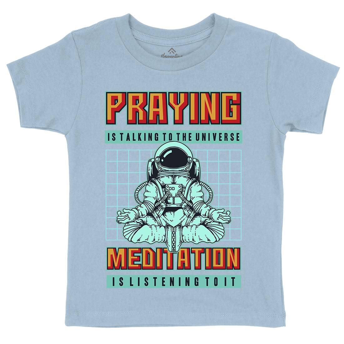 Cosmos Prayer Kids Organic Crew Neck T-Shirt Space B891