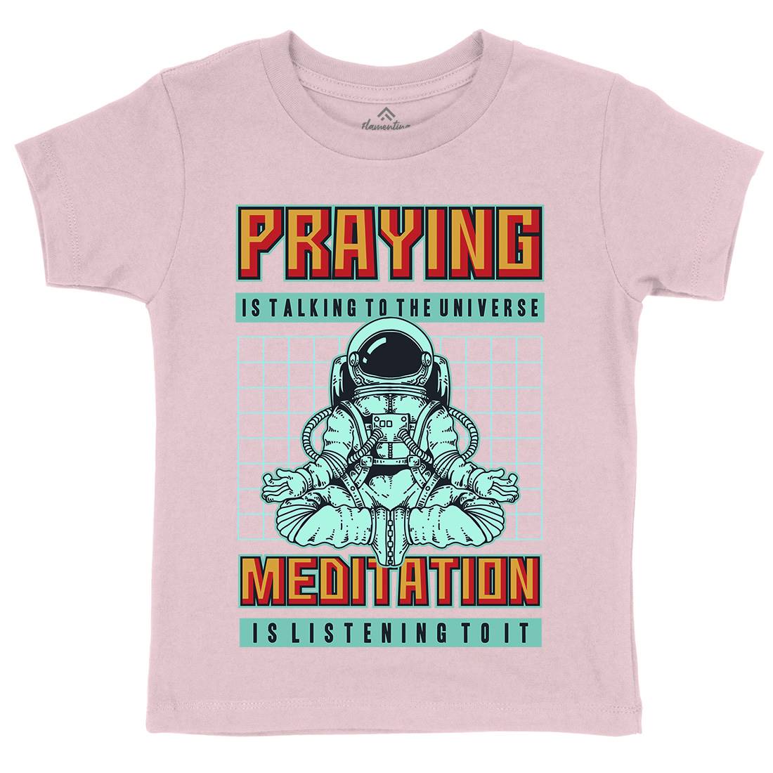 Cosmos Prayer Kids Crew Neck T-Shirt Space B891