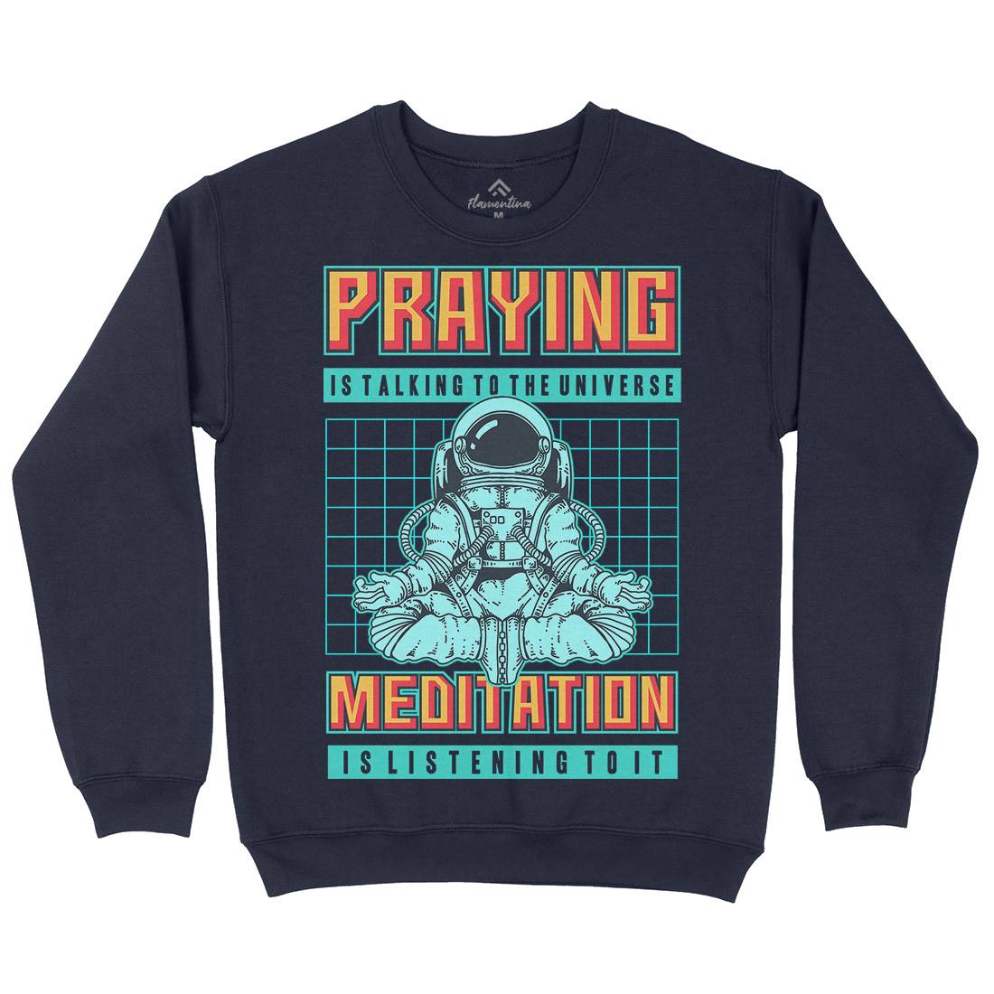 Cosmos Prayer Mens Crew Neck Sweatshirt Space B891