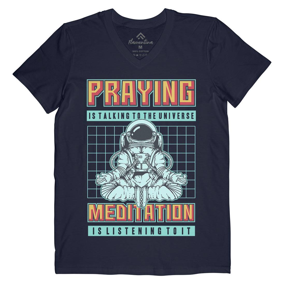 Cosmos Prayer Mens V-Neck T-Shirt Space B891