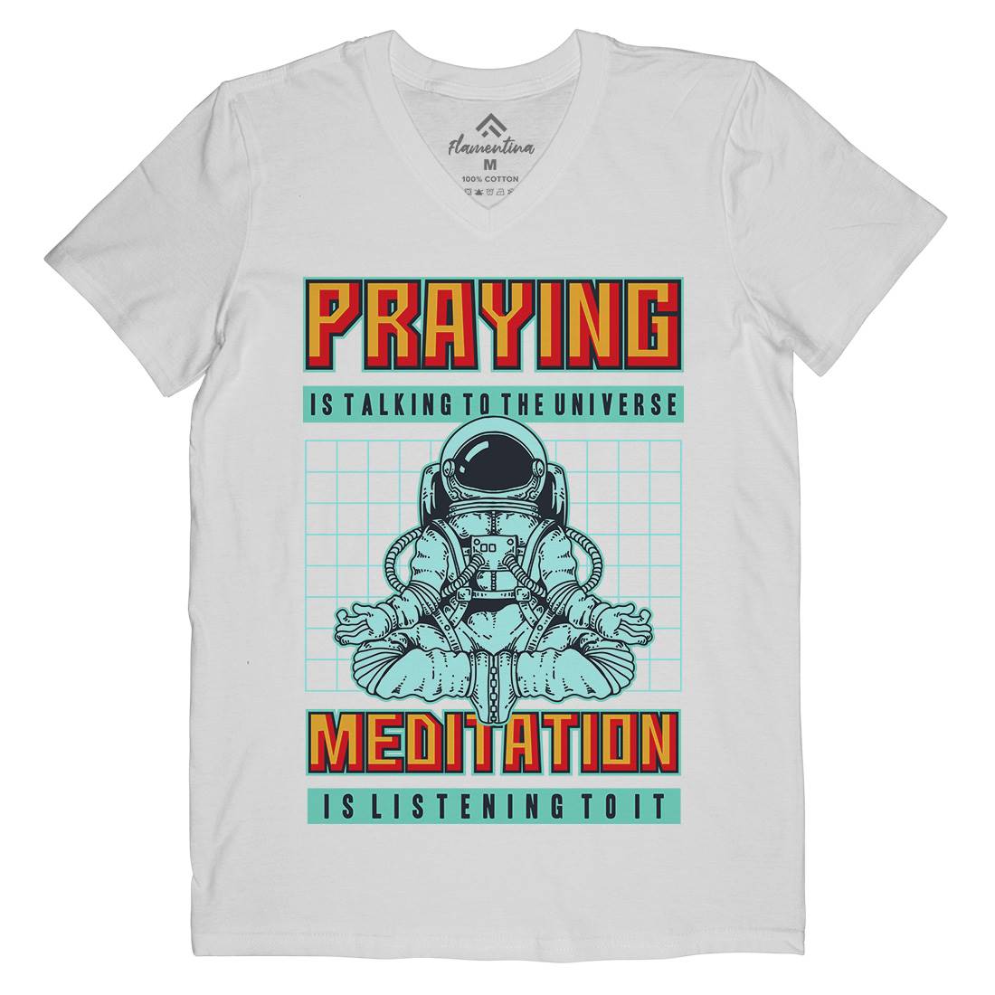 Cosmos Prayer Mens V-Neck T-Shirt Space B891