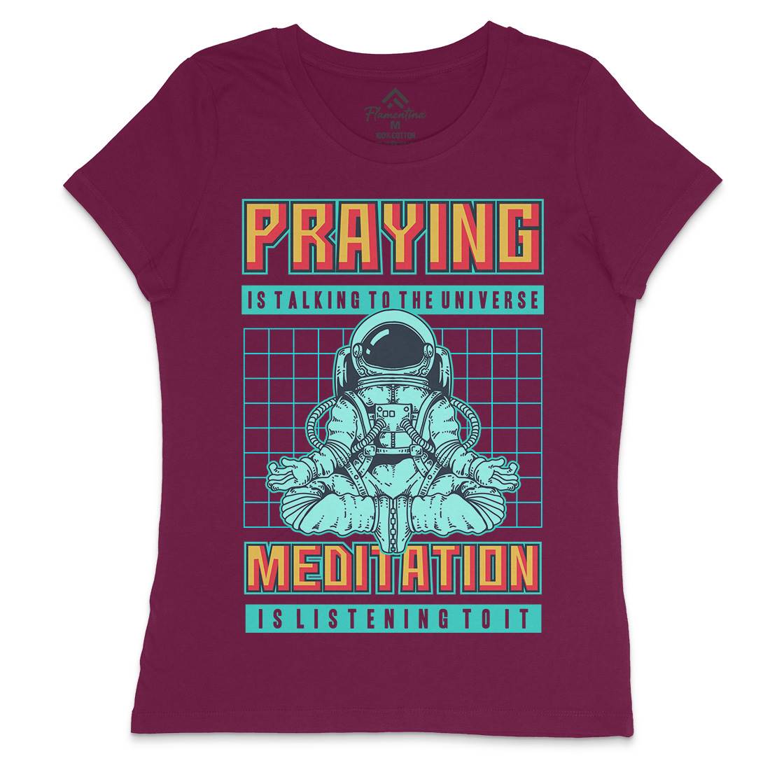 Cosmos Prayer Womens Crew Neck T-Shirt Space B891