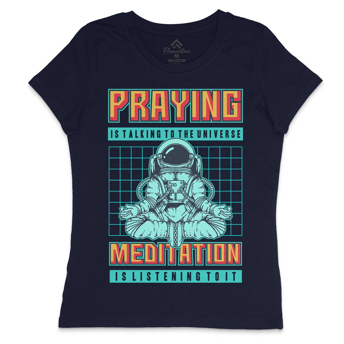 Cosmos Prayer Womens Crew Neck T-Shirt Space B891