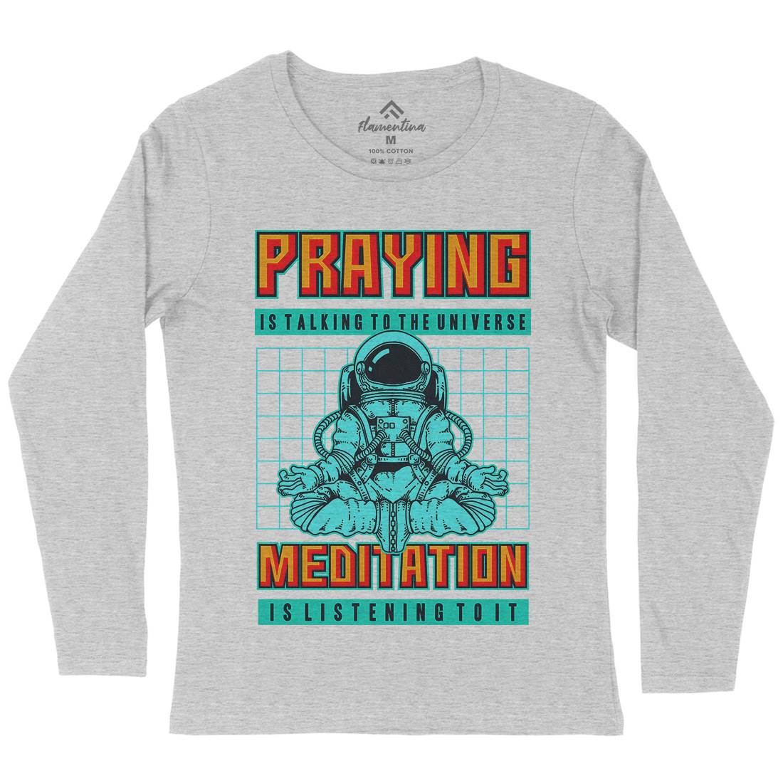 Cosmos Prayer Womens Long Sleeve T-Shirt Space B891