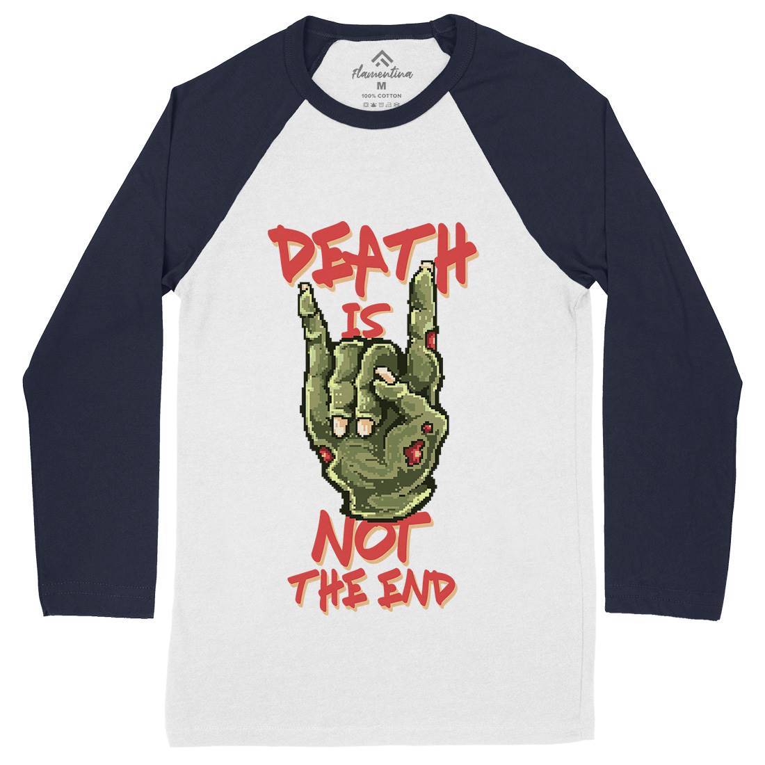 Death Is Not The End Mens Long Sleeve Baseball T-Shirt Horror B892