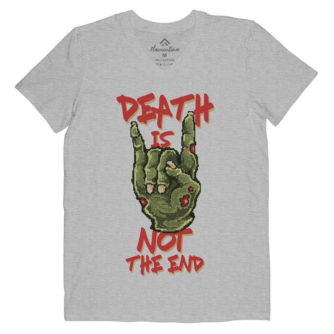 Death Is Not The End Mens Organic V-Neck T-Shirt Horror B892