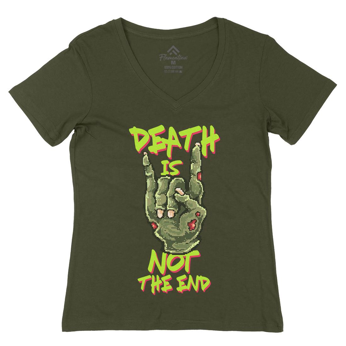 Death Is Not The End Womens Organic V-Neck T-Shirt Horror B892