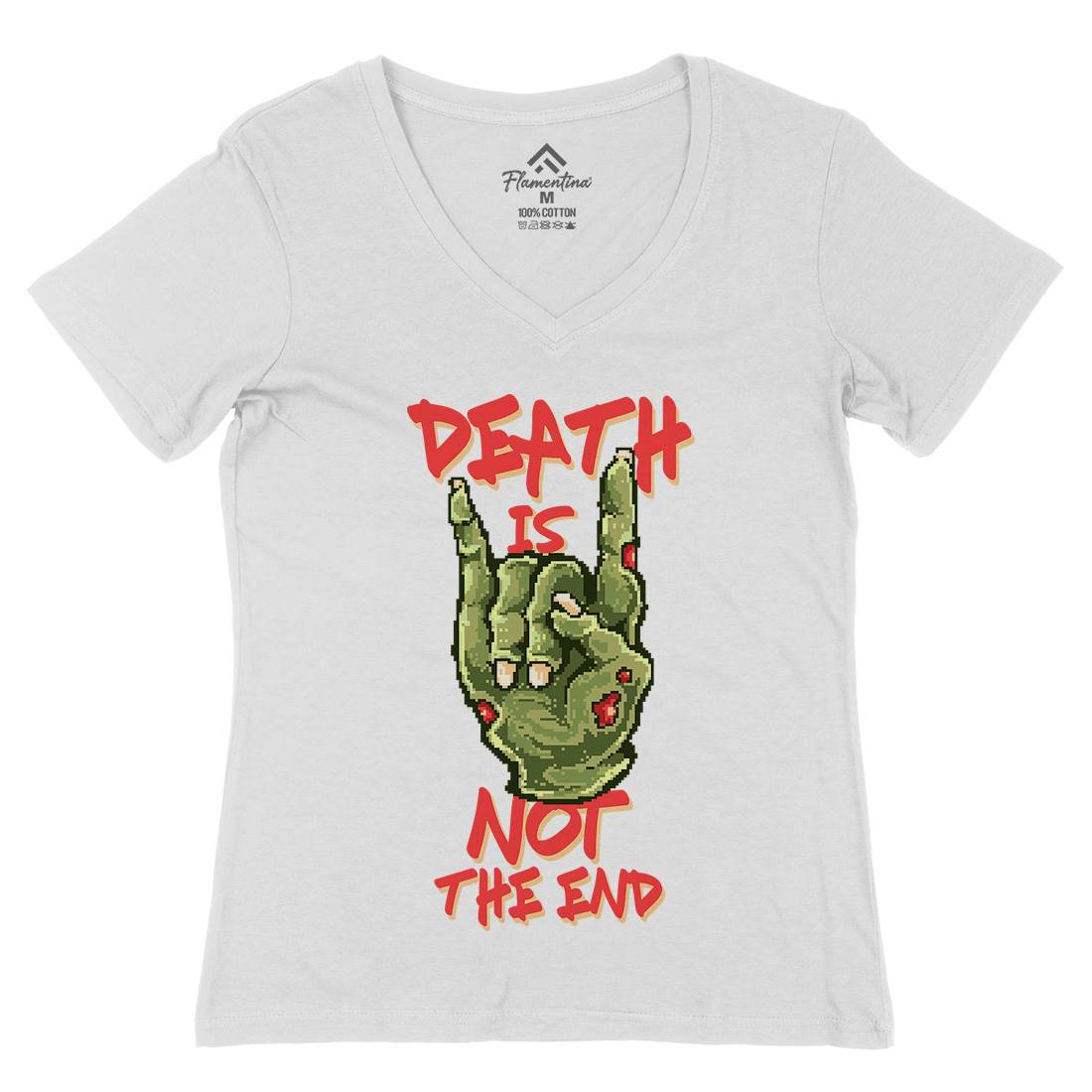 Death Is Not The End Womens Organic V-Neck T-Shirt Horror B892