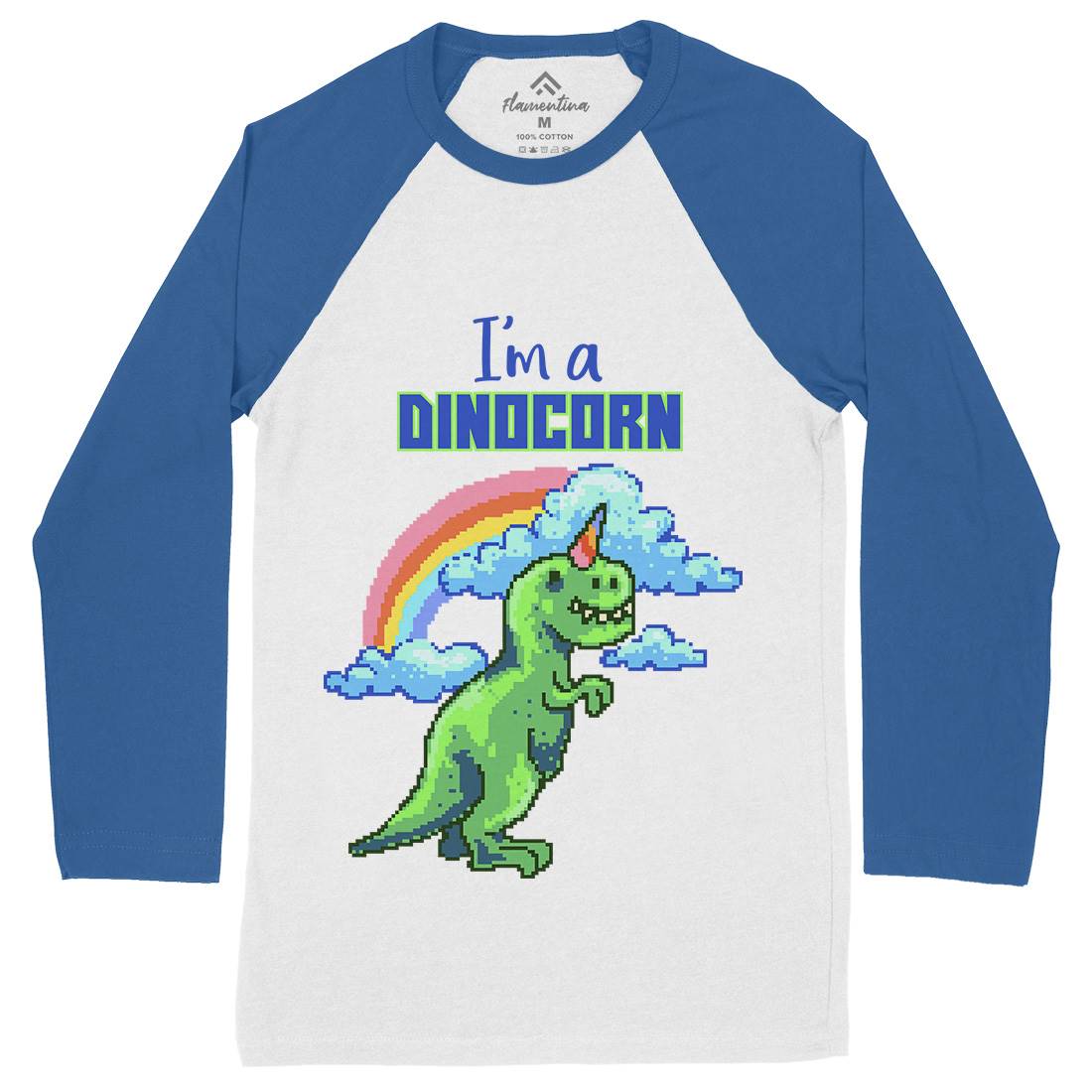 Dinocorn Mens Long Sleeve Baseball T-Shirt Animals B893