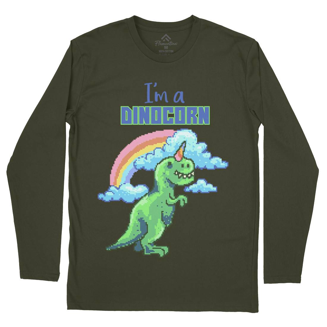 Dinocorn Mens Long Sleeve T-Shirt Animals B893