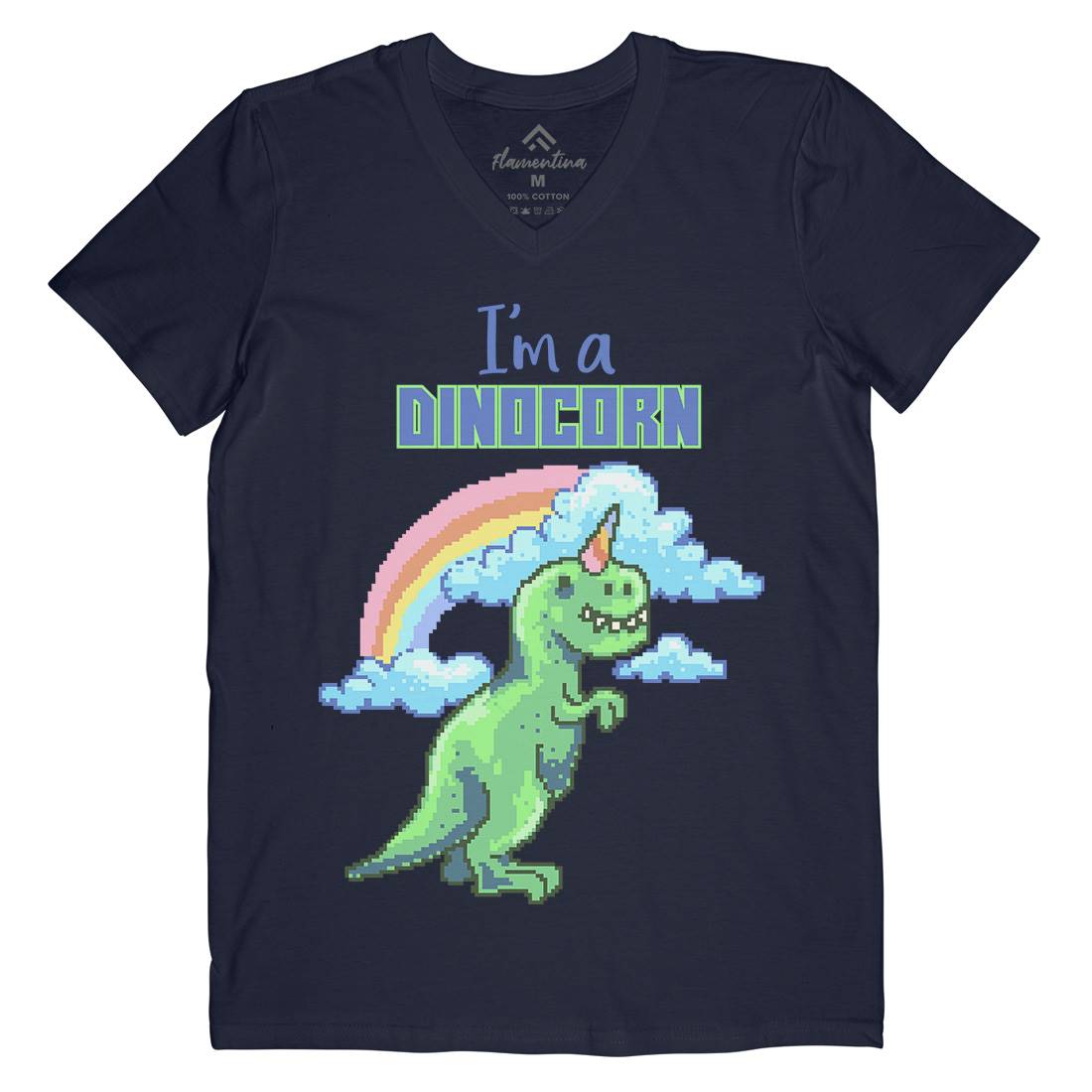 Dinocorn Mens V-Neck T-Shirt Animals B893