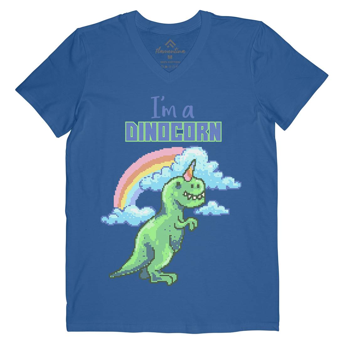 Dinocorn Mens V-Neck T-Shirt Animals B893